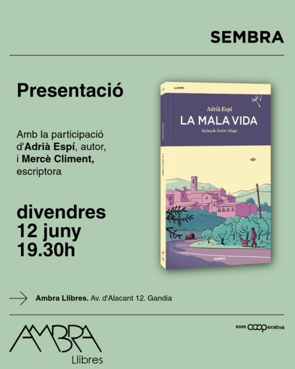 Gandia presenta la nueva novela La mala vida de Adrià Espí