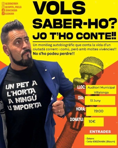 Villalonga disfruta del humor de Joan Sendra con una comedia basada en experiencias reales