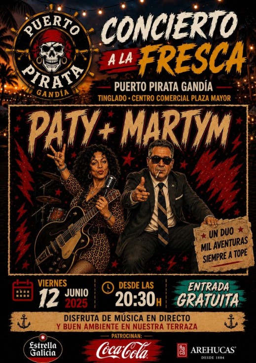 Gandia suma una nueva cita musical al aire libre con la actuación de Paty + Martym