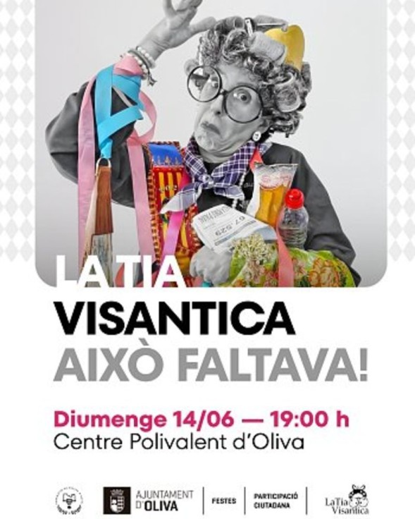 Oliva presenta el espectáculo de humor “La Tía Visantica Això faltava!” en el Centro Polivalente