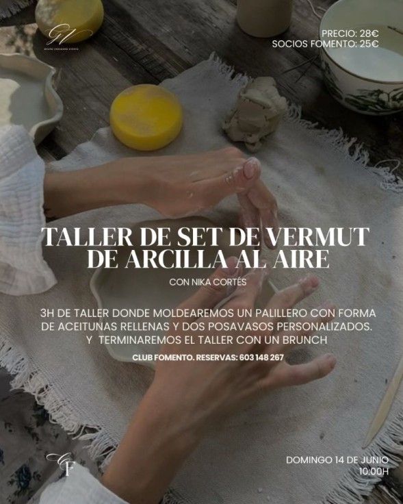 Gandia impulsa un taller creativo de arcilla con temática de vermut en Fomento AIC