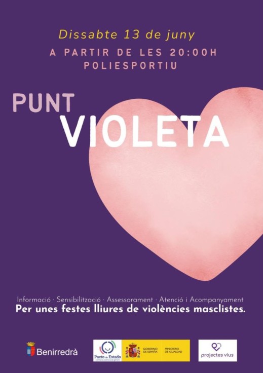 Benirredrà refuerza su compromiso con unas fiestas seguras con la habilitación de un Punto Violeta