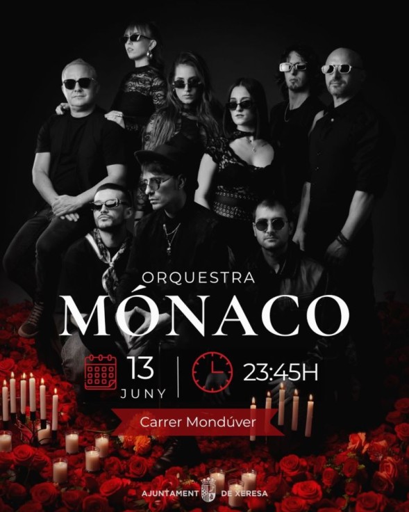 Xeresa despide las fiestas de San Antonio de Padua con el espectáculo de la Orquesta Mónaco