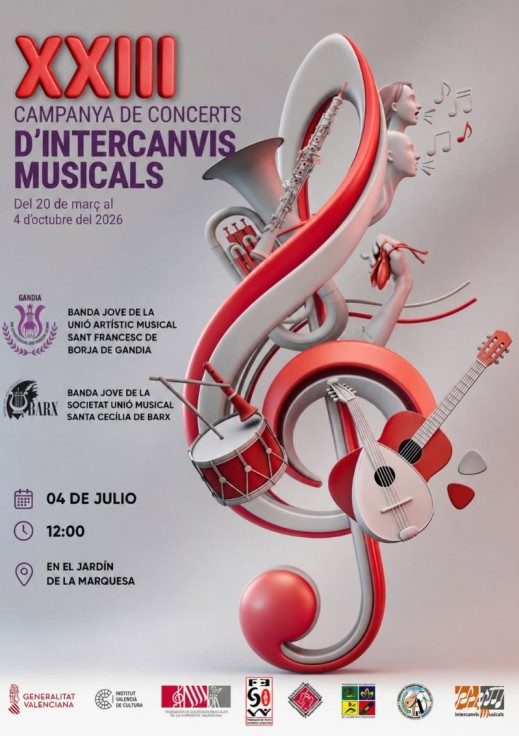 Gandia celebra un encuentro musical juvenil dentro de la XXIII Campaña de Conciertos de Intercambios Musicales