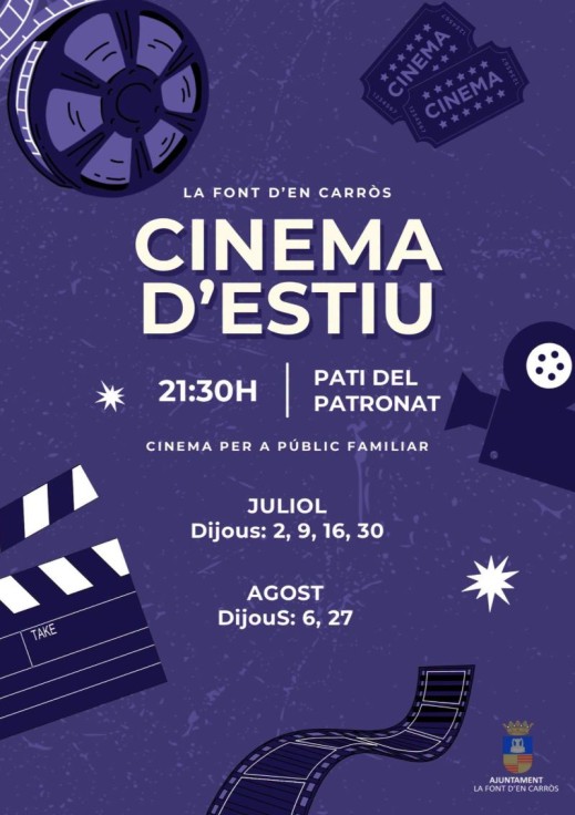 La Font d'en Carròs llena las noches de verano con un ciclo de cine familiar al aire libre