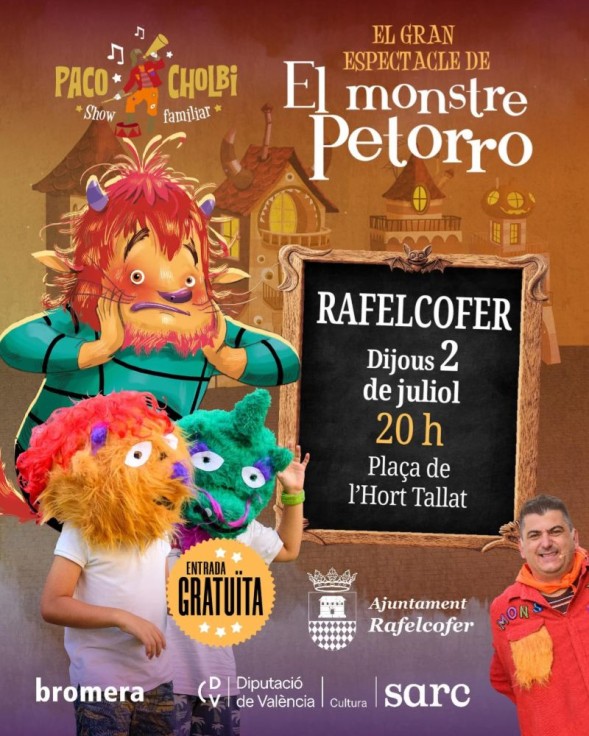 Rafelcofer celebra una tarde de diversión familiar con el espectáculo El gran espectacle de El monstre Petorro