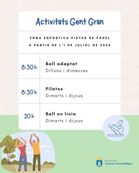 Tavernes de la Valldigna impulsa un verano activo para las personas mayores con un amplio programa de actividades