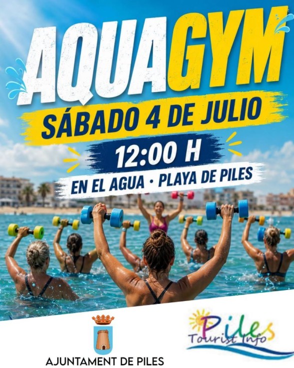 Piles invita a disfrutar de una sesión de aquagym en la playa este sábado