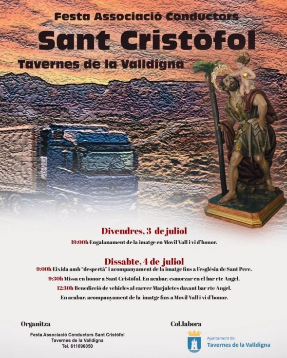 Tavernes celebra la fiesta de la Asociación de Conductores en honor a Sant Cristòfol