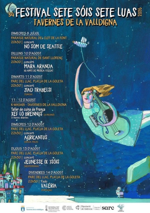 Tavernes de la Valldigna celebra la 34ª edición del Festival Sete Sóis Sete Luas
