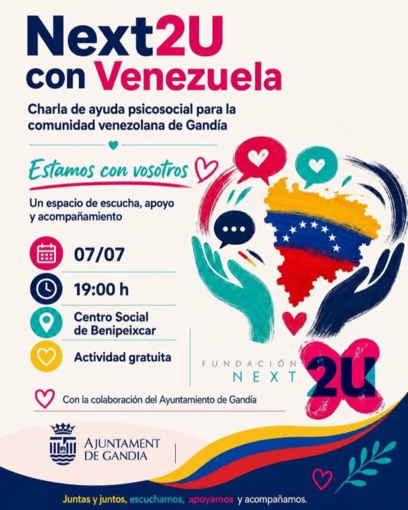 Gandia organiza una jornada de apoyo emocional para la comunidad venezolana tras los terremotos