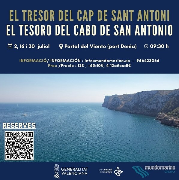 Descubre los fondos marinos del Cabo de San Antonio con una visita guiada en catamarán