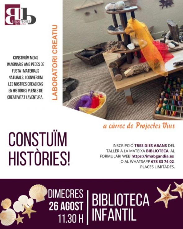 Gandia impulsa la creatividad infantil con el laboratorio Construimos Historias en sus bibliotecas
