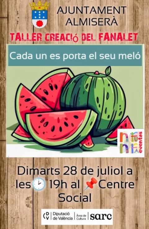Almiserà celebrará un taller de farolillos de sandía y un pasacalle nocturno