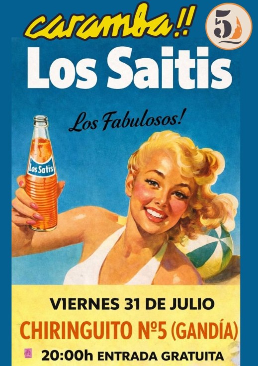 Disfruta en la playa de Gandia del sonido de Los Saitis en una tarde de rock y nostalgia junto al mar
