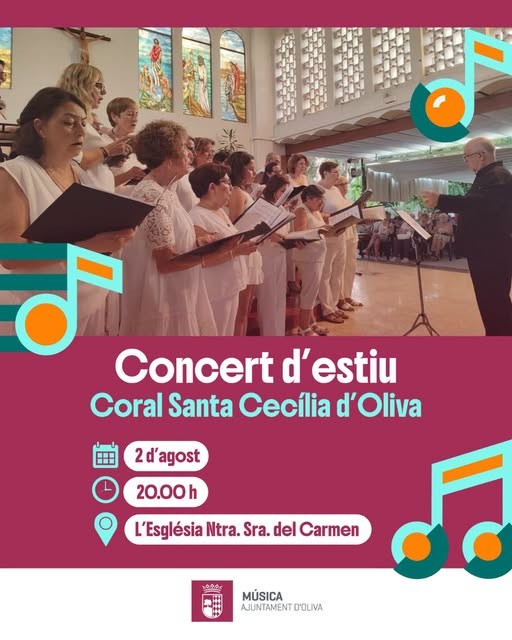 Oliva continúa el X Ciclo Música en el Mar con el concierto de verano de la Coral Santa Cecília