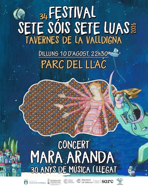 Tavernes de la Valldigna celebra el Festival Sete Sóis Sete Luas con el concierto de Mara Aranda