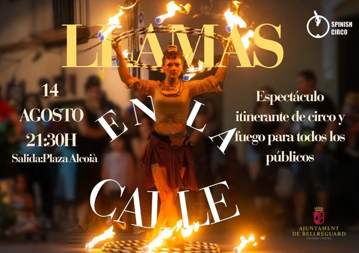 Disfruta de una noche de circo y fuego en las calles de Bellreguard