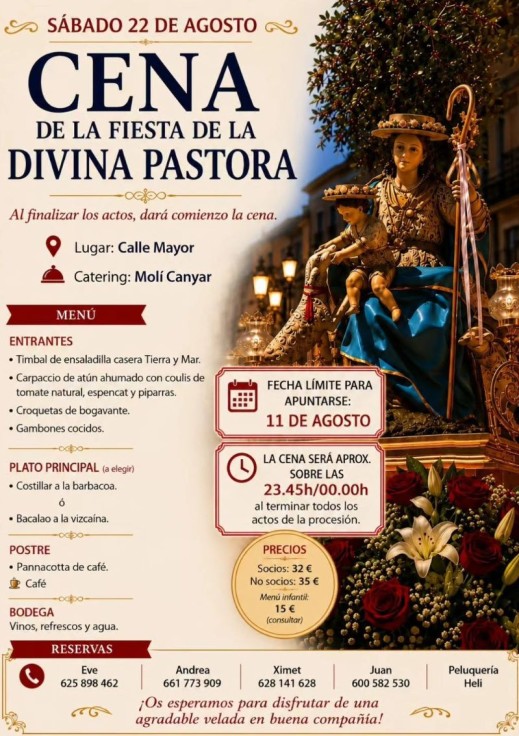 Barx celebra la tradicional cena de la Fiesta de la Divina Pastora