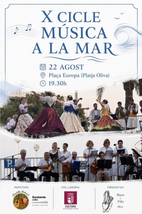 Oliva despide el X Cicle Música a la Mar con tradición y folclore junto al mar