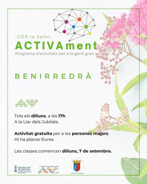 Benirredrà impulsa nuevas actividades para mantener activa la mente de las personas mayores