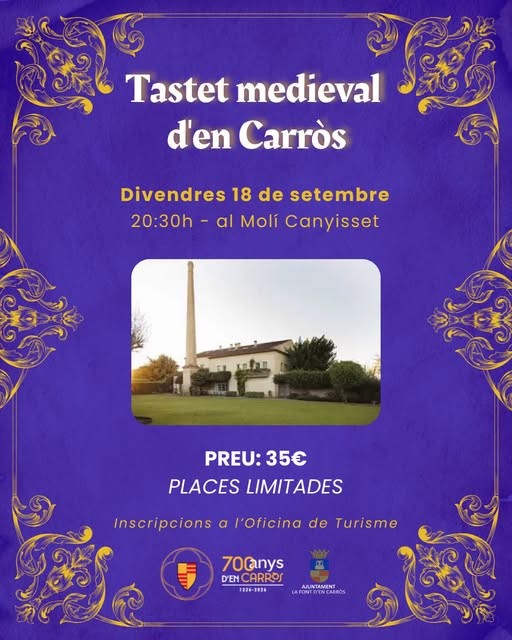 Font d'en Carròs revive el sabor medieval con una experiencia gastronómica en Mill Canyisset