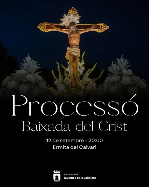 Tavernes de la Valldigna celebra la solemne Procesión de la Bajada del Cristo