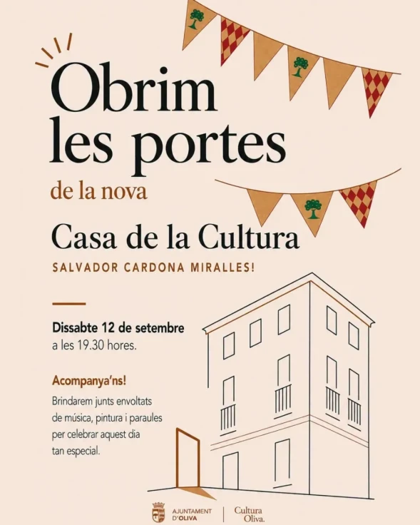 Oliva inaugura la nueva Casa de la Cultura Salvador Cardona Miralles