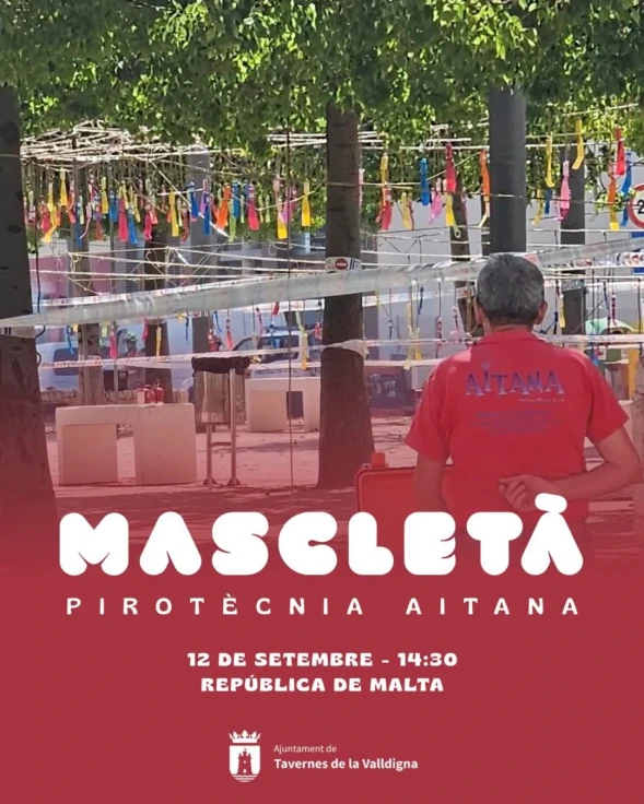 Tavernes de la Valldigna celebra una mascletà de Pirotècnia Aitana por sus Festes Majors