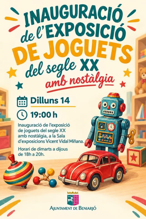 Beniarjó viaja al siglo XX a través de una exposición de juguetes