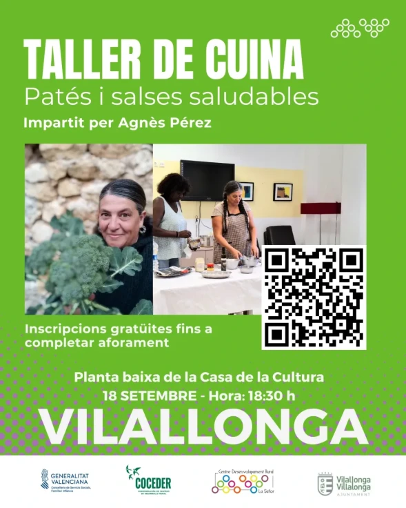 Villalonga organiza un taller de cocina sobre patés y salsas saludables