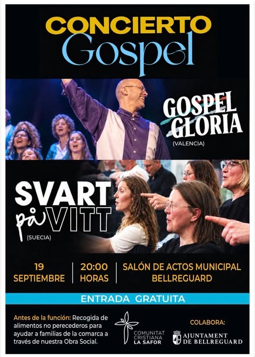 Bellreguard celebra una tarde de música gospel con artistas de València y Suecia