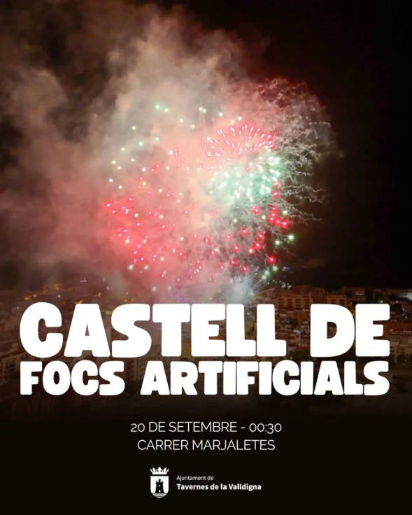 Tavernes de la Valldigna despide sus Festes Majors con un gran castillo de fuegos artificiales
