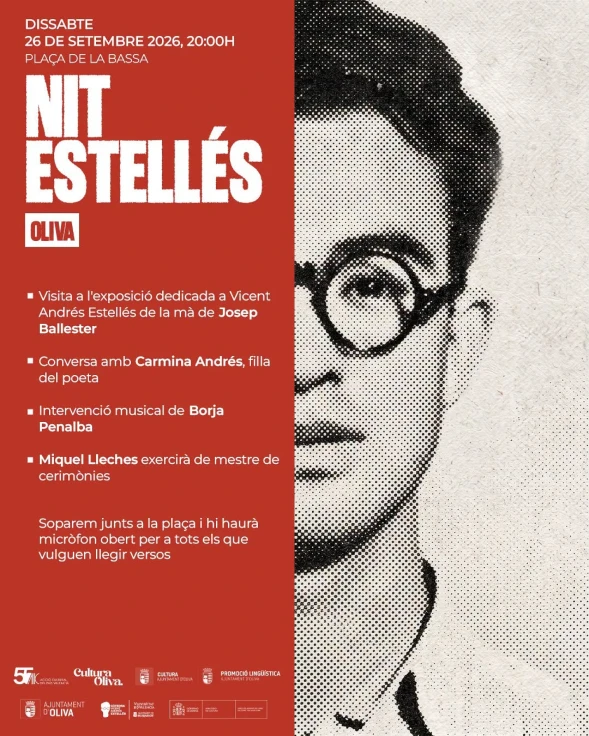 Oliva celebra la XIV Nit Estellés con poesía, música y la presencia de Carmina Andrés
