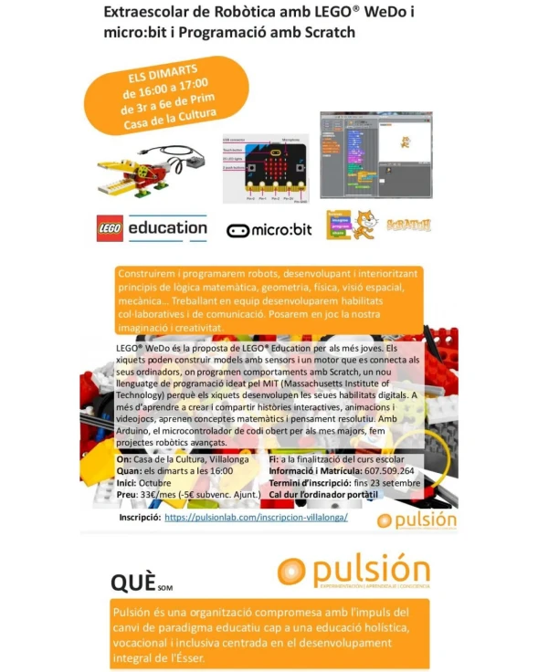 Villalonga impulsa una extraescolar de robótica y programación con LEGO