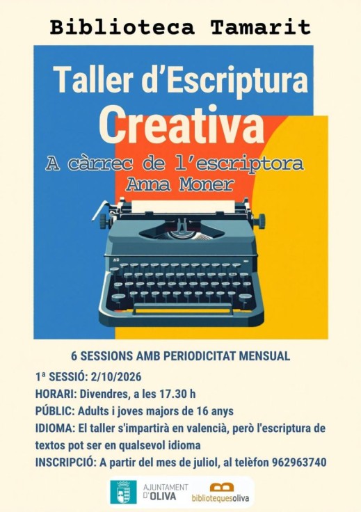 Oliva impulsa la creatividad literaria con un nuevo Taller de Escritura Creativa