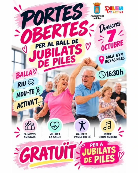 Piles invita a sus jubilados a disfrutar de una jornada de puertas abiertas de baile
