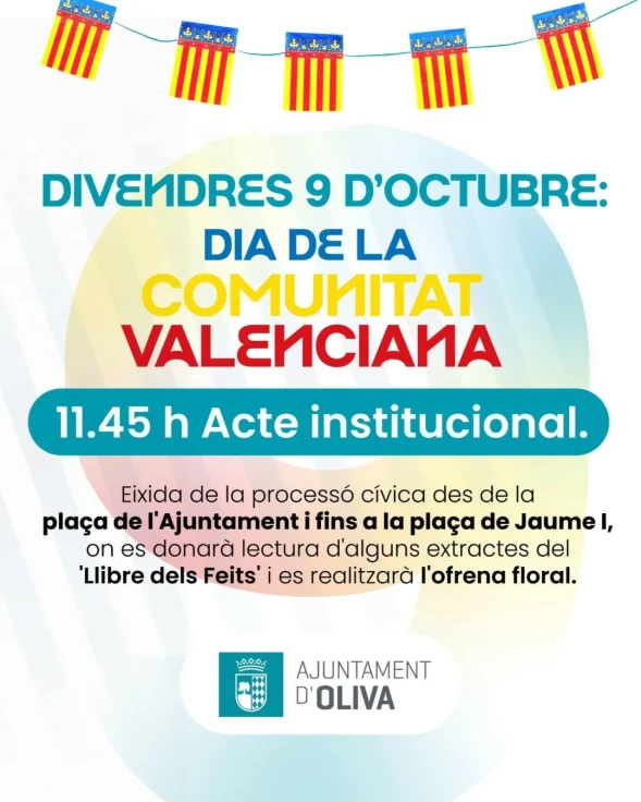 Oliva conmemora el Día de la Comunitat Valenciana con su tradicional acto institucional