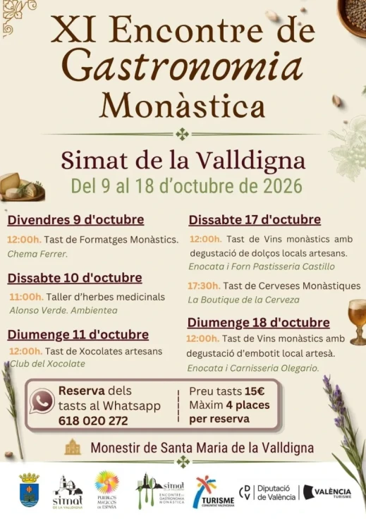 Simat de la Valldigna celebra el XI Encuentro de Gastronomía Monástica