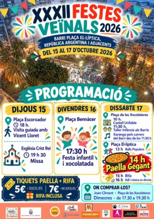 Gandia celebra las XXXII Fiestas Vecinales de Plaça El·líptica, República Argentina y Adyacentes