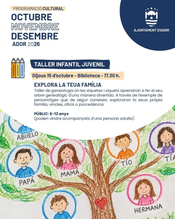 Ador organiza un taller infantil y juvenil para descubrir las raíces familiares