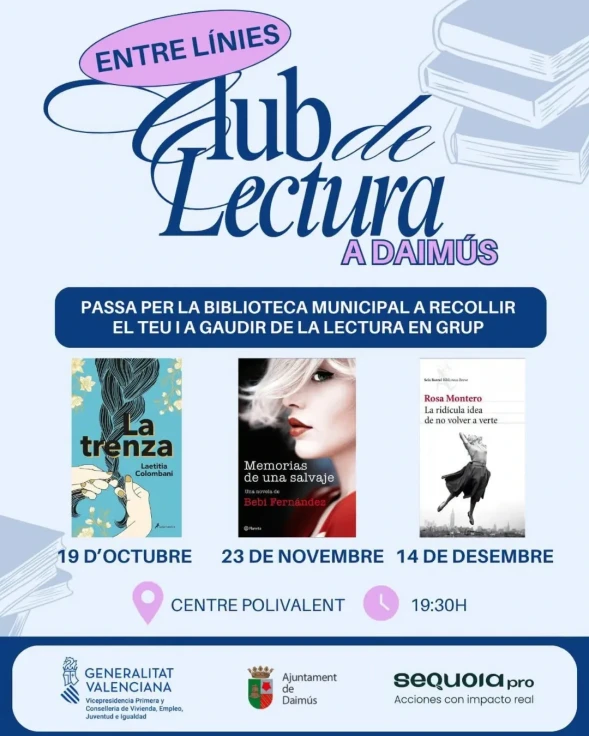 Daimús impulsa la lectura compartida con una nueva edición del Club de Lectura Entre Línies
