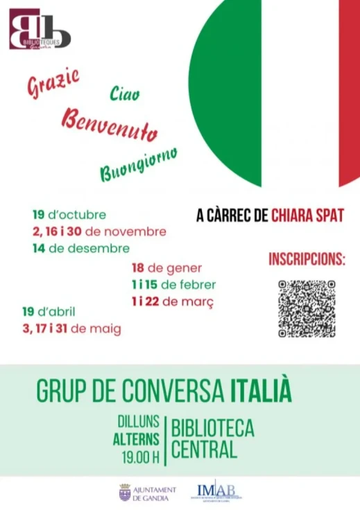 Gandia impulsa la práctica del italiano con un grupo de conversación en la Biblioteca Central