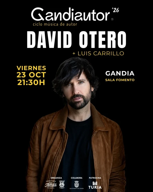 Gandia recibe a David Otero en una nueva cita del festival Gandiautor 2026