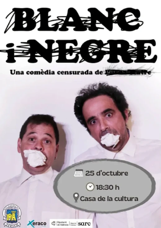 Xeraco programa la comedia Blanc i negre para una tarde de risas y entretenimiento