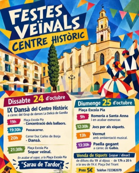 Gandia celebra las Fiestas Vecinales del Centre Històric con tradición, música y gastronomía