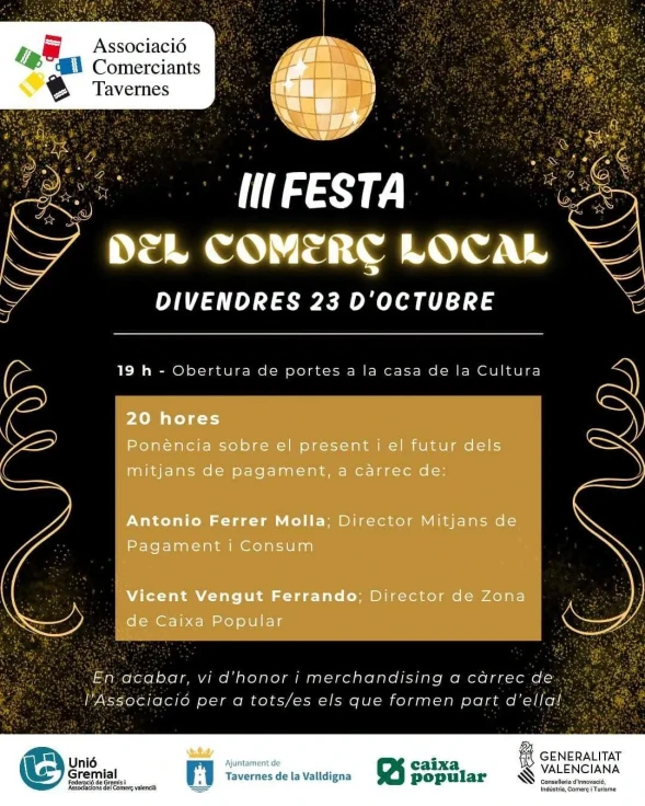 Tavernes celebra la III Fiesta del Comercio Local con una jornada dedicada al sector comercial