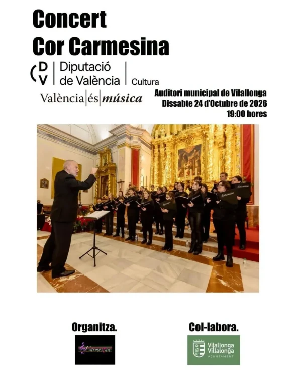 Villalonga celebra un concierto del Cor Carmesina dentro del programa València és Música