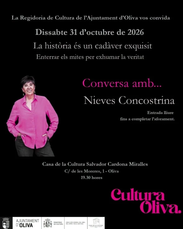 Oliva recibirá a Nieves Concostrina en un encuentro cultural sobre los mitos de la historia