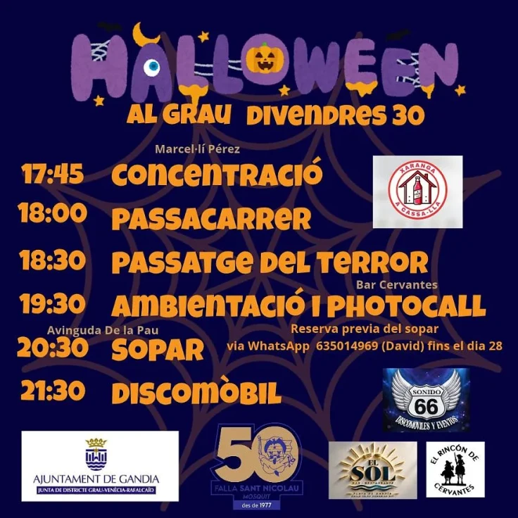 El Grau de Gandia celebrará Halloween con un pasacalles, un pasaje del terror y música